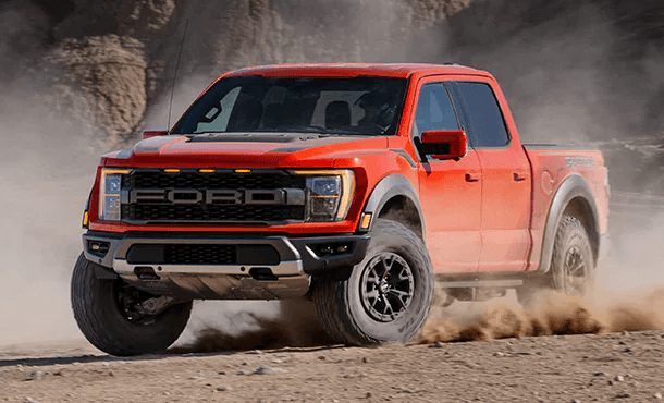 Red Ford Raptor Truck